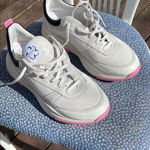 Ted Baker Tabbiy Magnolia Print Chunk Leather Trainer White with Pink